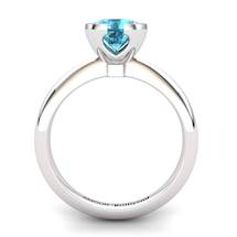 Blue Topaz Artisanal The Eye of Venus Solitaire Ring