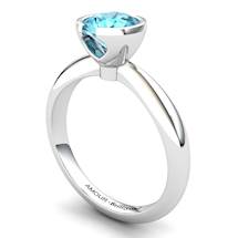 Blue Topaz Artisanal The Eye of Venus Solitaire Ring