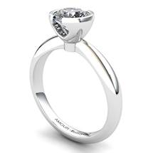 White Topaz Artisanal The Eye of Venus Solitaire Ring