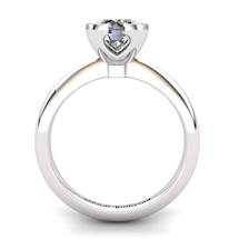 White Topaz Artisanal The Eye of Venus Solitaire Ring