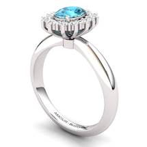 Blue Topaz Artisanal The Royal Heritance Silver Engagement Ring