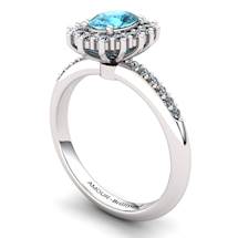 Blue Topaz Elite The Royal Heritance Silver Engagement Ring