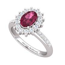 6mm oval cut natural red garnet on sterling silver