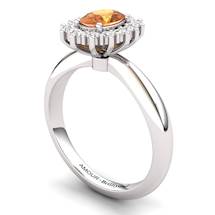 Artisanal The Royal Heritance Silver Citrine Engagement Ring