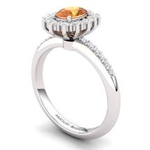Elite The Royal Heritance Silver Citrine Engagement Ring