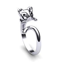 Black Cubic Zirconia Cat Ring