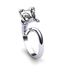 Green Sapphire Cat Ring