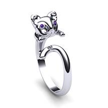 Amethyst Purple Eye Cat Ring