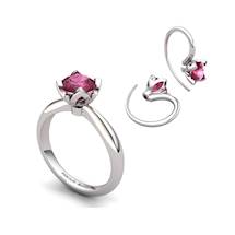 Lilac Wonder Tulip matching Ring and Earrings Set