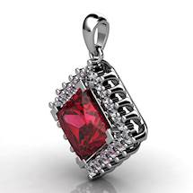 Genuine Natural Garnet Squarish Cluster Pendant