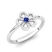 Blue Sapphire Lantana Flower Ring