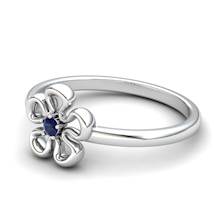 Blue Sapphire Lantana Flower Ring