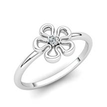 White Sapphire Lantana Flower Ring