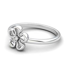 White Sapphire Lantana Flower Ring