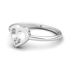 White Sapphire Lovably Heart Ring