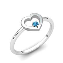 Blue Topaz Lovably Heart Ring