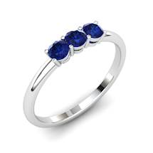 Blue Sapphire Three Wishes Ring