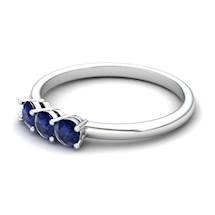 Blue Sapphire Three Wishes Ring