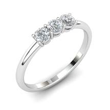 White Sapphire Three Wishes Ring