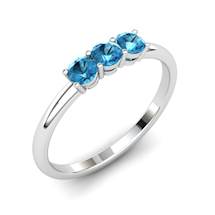 Blue Topaz Three Wishes Ring