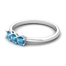 Blue Topaz Three Wishes Ring