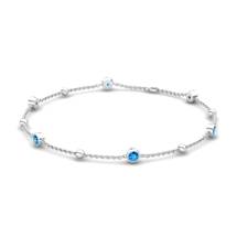 Sterling Silver Blue Topaz Orbit Bracelet