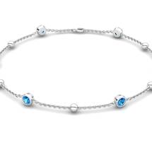 Sterling Silver Blue Topaz Orbit Bracelet