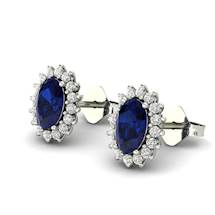 Princess Kate Blue Sapphire Earrings Silver