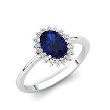 Princess Kate Blue Sapphire Silver Ring