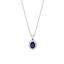 Princess Kate Blue Sapphire Sterling Silver Necklace