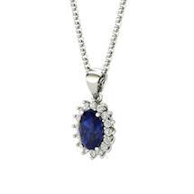 Princess Kate Blue Sapphire White Gold Jewellery Set