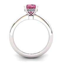 Garnet Artisanal Floral Crown Solitaire White Gold Engagement Ring