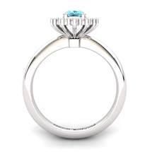 Blue Topaz Artisanal The Royal Heritance White Gold Engagement Ring