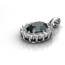 Genuine Natural Alexandrite Elliptic Cluster Pendant