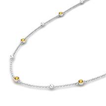 Citrine Curvy Chiffon 18K White Gold Necklace