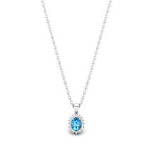 Queen Isabella Aqua Blue Topaz Silver Pendant