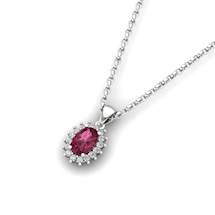 Cleopatra Red Garnet Silver Pendant