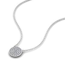 Athena Cubic Zirconia Filled Circle Pendant Necklace