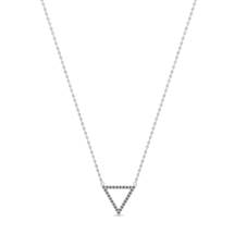 Athena Cubic Zirconia Hollow Triangular Pendant Necklace