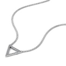 Athena Cubic Zirconia Hollow Triangular Pendant Necklace