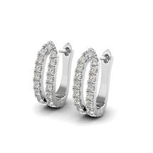 White Gold Cubic Zirconia Huggie Earrings
