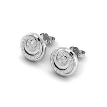 White Gold Buttercup Spiral Earrings