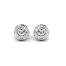 White Gold Buttercup Spiral Earrings