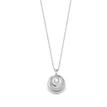 White Gold Spiral CZ Pendant 