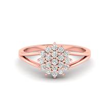 Pink Gold V Shaped Dhalia Inspired Ring
