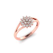 Pink Gold V Shaped Dhalia Inspired Ring