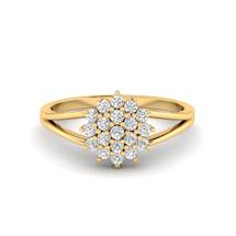 Yellow Gold V Shaped Dhalia Inspired Ring