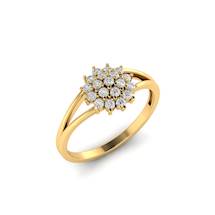 Yellow Gold V Shaped Dhalia Inspired Ring