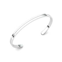 Esteban Sterling Silver Grooved Men’s Cuff Bracelet
