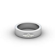 Esteban Sterling Silver White Sapphire Flush Ring